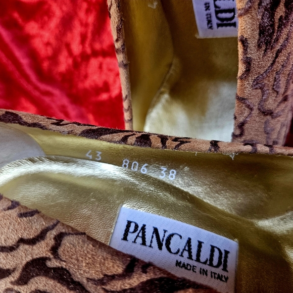 Shoes Vintage PANCALDI Velvet Leather Women Italy 1990s - Picture 16 of 16